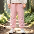 thumbnail image 4 of Krdevn Kids Lined Waterproof Pants, Boys Girls Warm Outdoor Hiking Trousers, Windproof Snow Play Pants with Pockets,Pink, 4 of 7