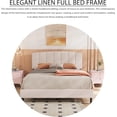 thumbnail image 3 of alazyhome Queen Size Upholstered Platform Bed Frame with Velevt Headboard, Beige, 3 of 6