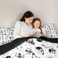 thumbnail image 4 of Castle Fairy Gothic Spooky Skeleton Queen Comforter Set 3 Pieces,Sugar Skull Stars Pattern Comforter Sets Queen,White Offwhites,1 Comforter and 2 Pillowcases,Black Reversible, 4 of 6