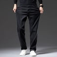 thumbnail image 5 of Pantalones vaqueros rectos holgados negros puros de estilo clásico para hombre, pantalones casuales de tela suave elástica para negocios de otoño e invierno, pantalones de marca para hombre, 5 of 5