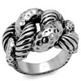 thumbnail image 1 of Alamode 3W1310-7 Women Rhodium Brass Ring with Epoxy in Jet - Size 7, 1 of 1