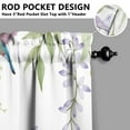 thumbnail image 4 of Purple Flower Bird Kitchen Curtain Valance 3 Piece Set Short Curtain Sink Window Decor 36 Inch Small Window Treatment Tier 27.5x36 Length, 4 of 5