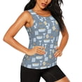 thumbnail image 2 of Sigee Blue Bathroom for Women's Workout Tank Top,Running Tank Tops,Sleeveless Gym ClothesSmall, 2 of 8