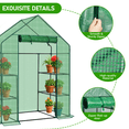 thumbnail image 4 of Alvantor Mini Walk-In Greenhouse with PE Cover, 4-Shelf Indoor Outdoor Garden Plant Shelves, Zippered Roll-Up Door, 56"x29"x77", 4 of 12