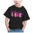 thumbnail image 4 of Yindaity Girls Boys Summer Tops Trendy Short Sleeve T-Shirt Casual Crew Neck Daily Shirt for Kids Toddler Children Cute Graphic Print Tee Blouse (Black,7-8 Years), 4 of 6