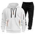thumbnail image 2 of HKYNLAG Mens Sweatsuits Sets Half Zip Tactical Hoodies Jogger Sweatpants Athletic Sets Men 2 Piece Running Outfits 2026 White M, 2 of 4
