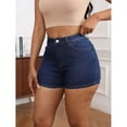 thumbnail image 4 of jinghuiyue Women’s Casual High Waisted Denim Shorts Stretchy Frayed Raw Hem Ripped Jeans Shorts S, 4 of 6