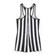 thumbnail image 4 of YONGHS Men Striped Wrestling Singlet Bodysuit Weight Lifting Stretchy Workout Sportwear Jumpsuit Black S, 4 of 7