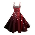 thumbnail image 3 of Valentines Dress for Women Sleeveless Love Heart Print Dresses 2026 Spring A-Line Strapless Cocktail Punk Dress Wine M, 3 of 4
