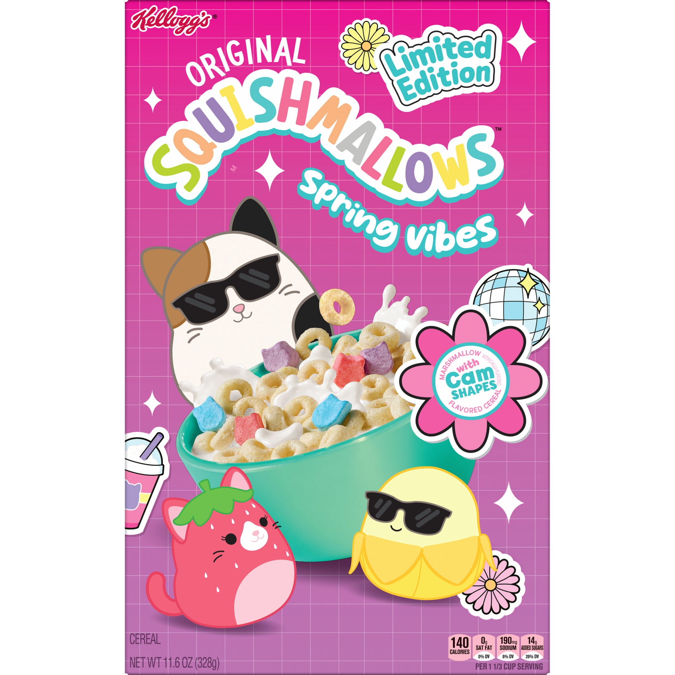 (8 pack) Kellogg's Spring Vibes Original with Marshmallows Breakfast Cereal, Kids Cereal, 11.6  oz