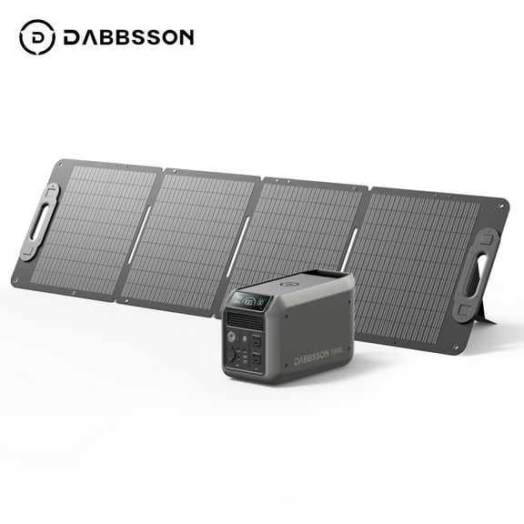 Dabbsson 1000L Portable Power Station with 120W Solar Panel, 1008Wh LiFePO4 (LFP) Battery, 1200W AC Output, Solar Generator for Home Backup, Camping&RV