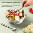 thumbnail image 2 of Juego de 4 Tenedores de Metal para Ensalada, Cucharas de Ensalada de Acero Inoxidable con Manejar de Baquelita, Tenedores para Ensalada, Fruta y Postre, 2 of 5
