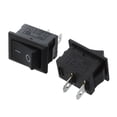 thumbnail image 2 of 10 Pcs SPST Mini Black 2 Pin Rocker Switch AC 125V 10A 250V 6A, 2 of 5