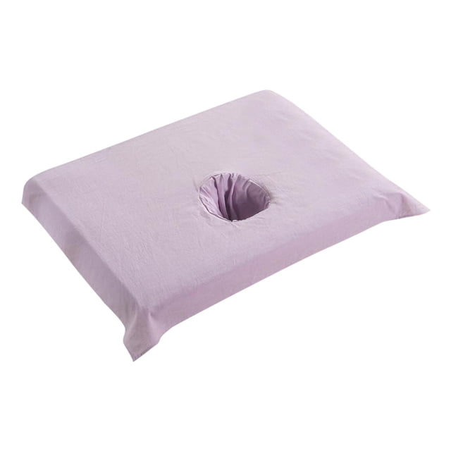 Housse de Demi-Table en Coton pour SPA, Salon de Beauté, Lit, Trou pour le Visage, Serviette, Bleu Neige
