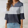 thumbnail image 6 of Jewelreauty Women Tunic Tops Casual Notch Neck Elbow Length Button T-Shirts Summer Trendy Tee, 6 of 6
