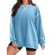 thumbnail image 1 of Sudaderas de Mujer de Larga, Cuello Redondo, Estilo Pullover, Ideales para Otoño e Invierno. con Cremallera Lateral, Perfectas para Salir. Azul L, 1 of 10