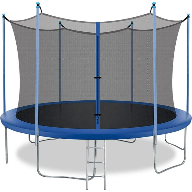 10FT Trampoline with Safety Enclosure Net Combo Bounce Jump Outdoor Fitness PVC Spring Cover Padding Walmart.com