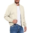 thumbnail image 2 of GrmtClth Men's Lightweight Bomber Jacket – Wind-Resistant Spring Fall Full Zip Up，Regular Fit with Pockets Khaki 3XL, 2 of 8