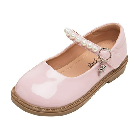 eczipvz Girls Black Flats Little Kids School Uniform Shoes Formal Casual Oxfords Wedding Church Loafer Flats Pink 11.5 Little Kid