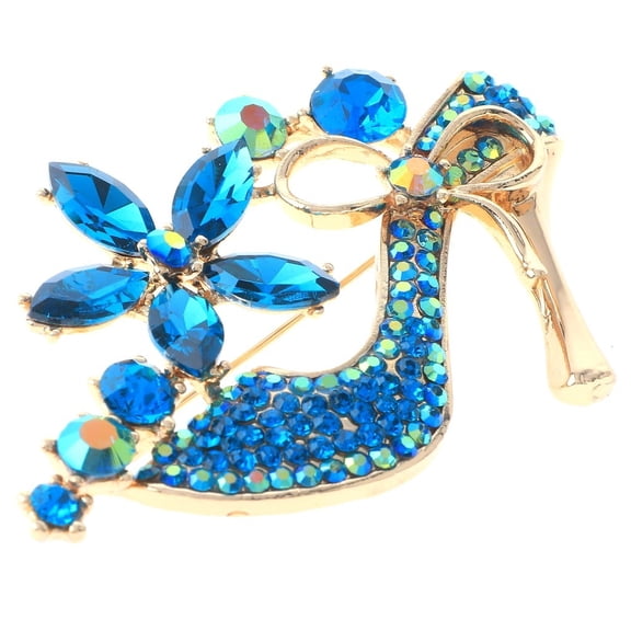 Crystal High Heel Shoe Brooch