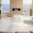 thumbnail image 2 of Design&I 8'x10' Washable Area Rug Extra Large Skid-Resistant Low Profile Beige Cream Abstract Brushstroke Contemporary Neutral Tone Plush for Living Room, Family, 2 of 7
