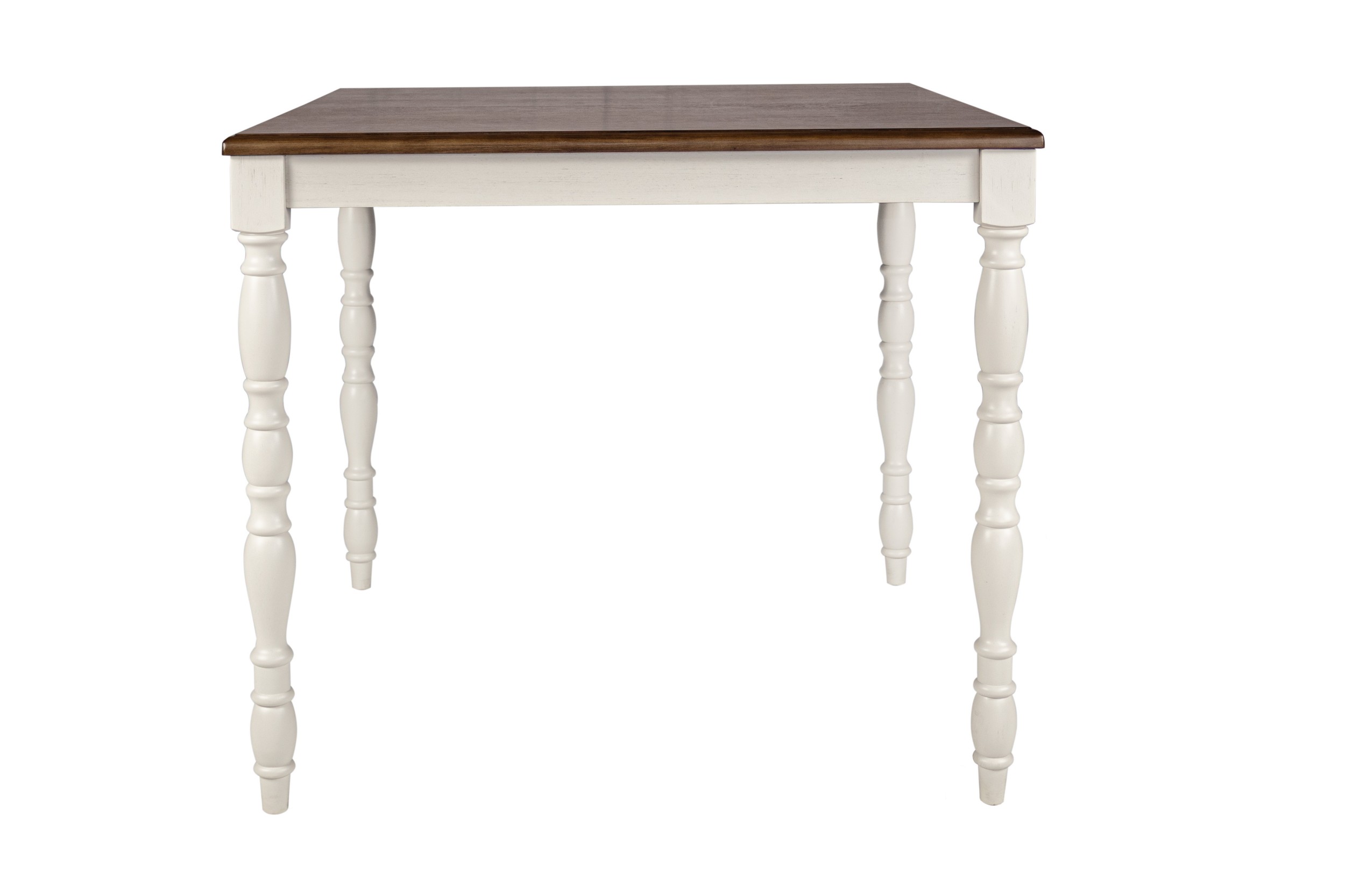 Aukfa 5-Piece Counter-Height Dining Set with 4 Chairs, Modern Farmhouse Kitchen Table Set for Dining Room or Small Spaces, White/Brown