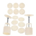 thumbnail image 1 of TEHAUX 2Sets Hand Press Moon Cake Mold Set White ABS Material with Unique 3D Flower Patterns for Home Use, 1 of 8