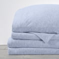 thumbnail image 4 of Great Bay Home Heathered Melange T-Shirt Jersey Knit Wrinkle Resistant Sheet Set  (California King, Light Blue), 4 of 7