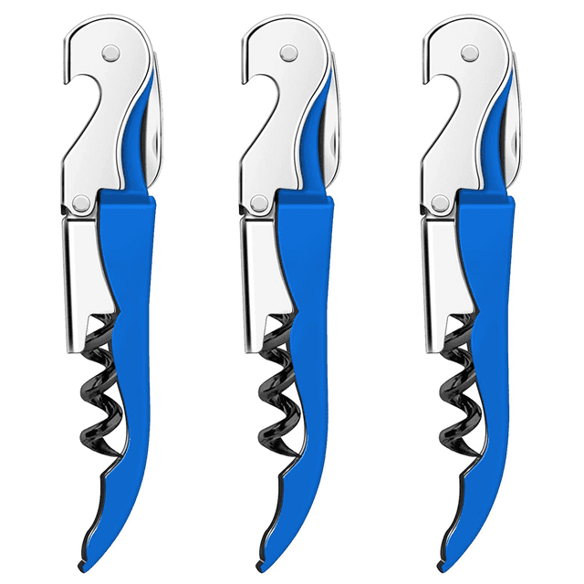 3PCS Seahorse Corkscrew, Soft Touch Double-Hinged Waiter’s Style Corkscrew Wine Bottle Opener, Gift for Wine Lovers