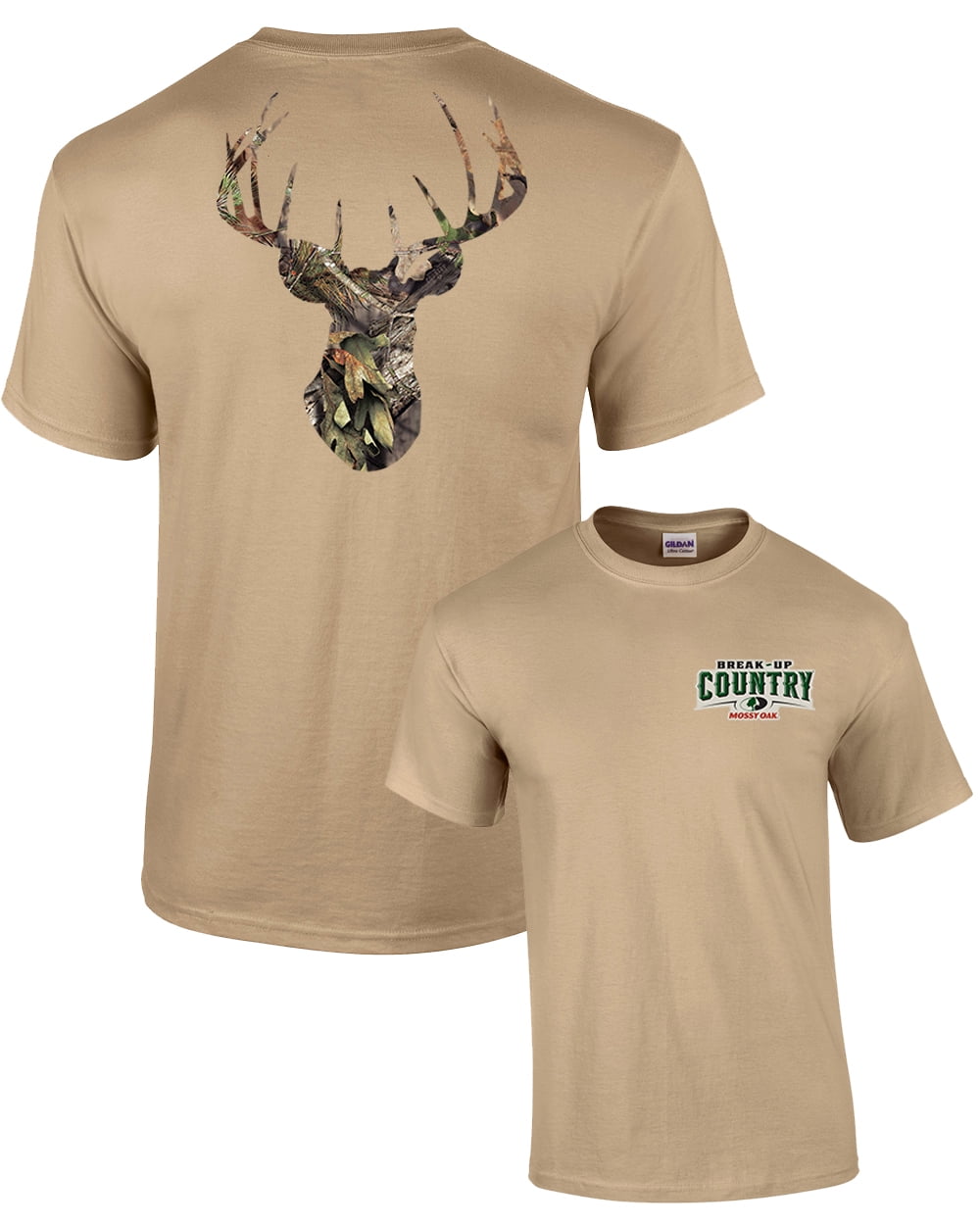 NEW Boys T Shirt Large 14-16 Top Mossy Oak Camouflage Deer Hunting Gray Tee
