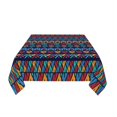 thumbnail image 3 of YFYANG Square Polyester Table Cloth, 54" x 54" Reusable Table Cover Kitchen Dining Room Bohemian Abstract Stripes Decorative Tablecloths for Tables of 2-4 People, 3 of 8
