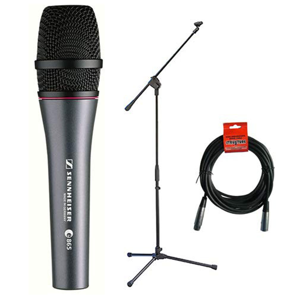 Sennheiser E865 Handheld Condenser Microphone with XLR-XLR Cable and Lightweight Boom Mic Stand Walmart.com