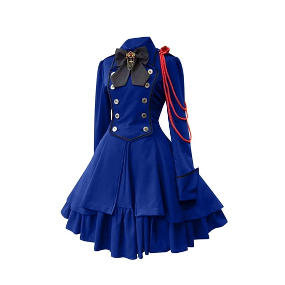 Women Medieval Jacket with Ruffle Hem Vintage Long Sleeve Tiered Dresses Renaissance Witch Cosplay Prom Gown