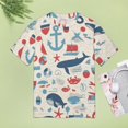 thumbnail image 4 of Nautical Sea Life Print-1 T Shirts Basic T-Shirt Short Sleeve Ladies Tee Shirt Summer Graphic Clothing, 4 of 7