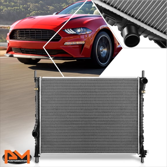 PM PERFORMOTOR for 15-22 Ford Mustang 2.3L Factory Style Aluminum Cooling Radiator DPI-13487