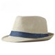 thumbnail image 2 of Sombrero de Jazz liso Simple para hombre, sombrero de playa al aire libre, sombrero de paja para mujer, sombrilla tejida a rayas, sombrero informal con hebilla para playa, 2 of 4