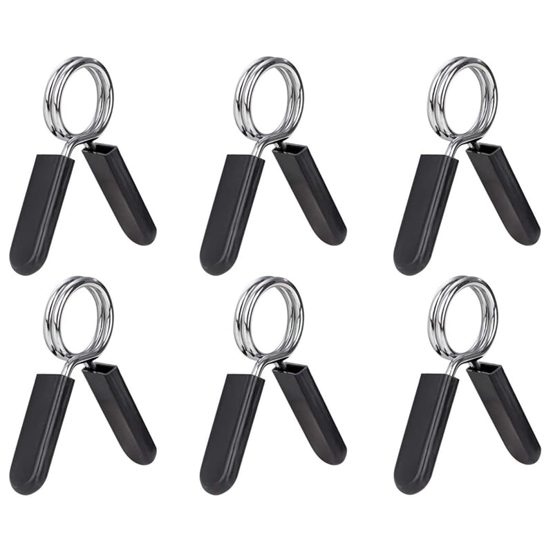6 Pack 1 Inch (25 mm) Barbell Clip Dumbbell Spring Collars for