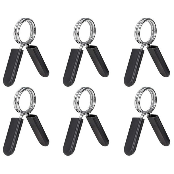 6 Pack 1 Inch (25 mm) Barbell Clip Dumbbell Spring Collars for