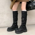 thumbnail image 2 of Platform Fold over Knee High Boots for Women 2025 Trendy Slouchy Leather Chunky Winter Fall Riding Long Boots, 2 of 6