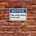 thumbnail image 5 of Take Stairs to Fire Exit Sign, Industrial Fire Exit Sign 8"x12" UV Resistant for Indoor Outdoor Workplace, 5 of 7