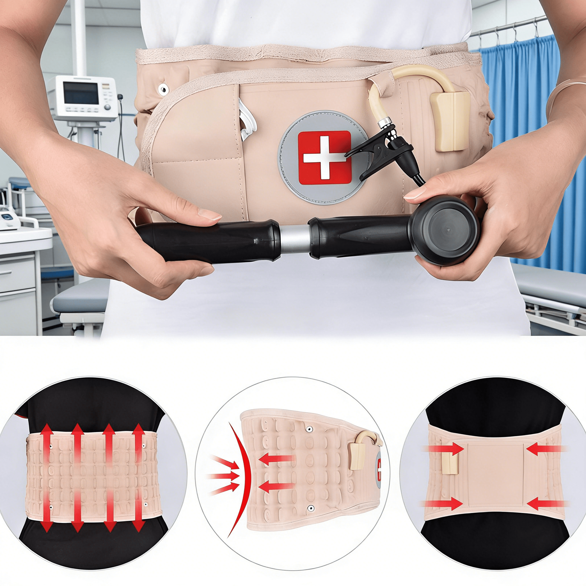 XIRQI 2026 New Inflatable Lumbar Belt, Decompression Belt, Inflatable Traction Device, Muscle Spasms, Back Muscles, for Posture Correction. One Size Fits 29-49 Inch Waist Circumference