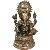 Lord Ganesha Statues, Hindu God Sculpture, Ganesh Murti, Ganesha Idol, Ganpati Bhagwan Copper Finished Statue for Home Entrance Good Luck Vastu Decoration Showpiece and Gift - AtoZ India Cart