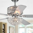 thumbnail image 3 of Laure Chrome 5-blade 52-inch Lighted Ceiling Fan with Crystal Shaded Chandelier (Remote Controlled), 3 of 6