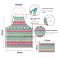 thumbnail image 7 of Pink Geometric Stripe Pattern Apron-Garden Aprons for Women with Pockets-Cotton Linen Waterproof Kitchen Cooking Gardening Aprons Adjustable for Kitchen,Cooking,BBQ and Salon 33x27 Inch, 7 of 7