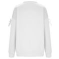 thumbnail image 4 of Fiaer Crew Neck Sweatshirts Women Plus Size Long Sleeve Solid Pullover Baggy Fashion Casual Fall Tops White XL, 4 of 5