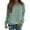 Green, variant on Womens Tops Fall Casual Striped Printed Long Sleeved Sweatshirt Round Neck Tops Light Blue 2XL