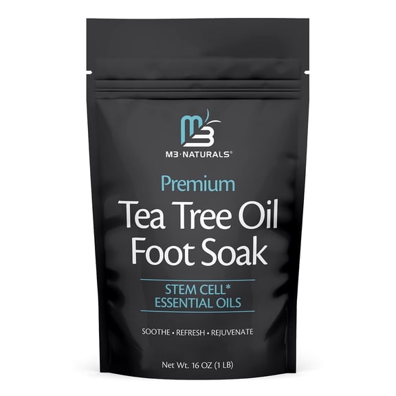 M3 Naturals Tea Tree Oil Foot Soak with Epsom Salt, Dead Sea Salt, and Essential Oils, 16 oz