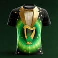 thumbnail image 2 of IWRICH Men's Holiday Tuxedo Printed Plus Size T-Shirts Graphic Short Sleeve Novelty Party Tops 12-Green XL, 2 of 3