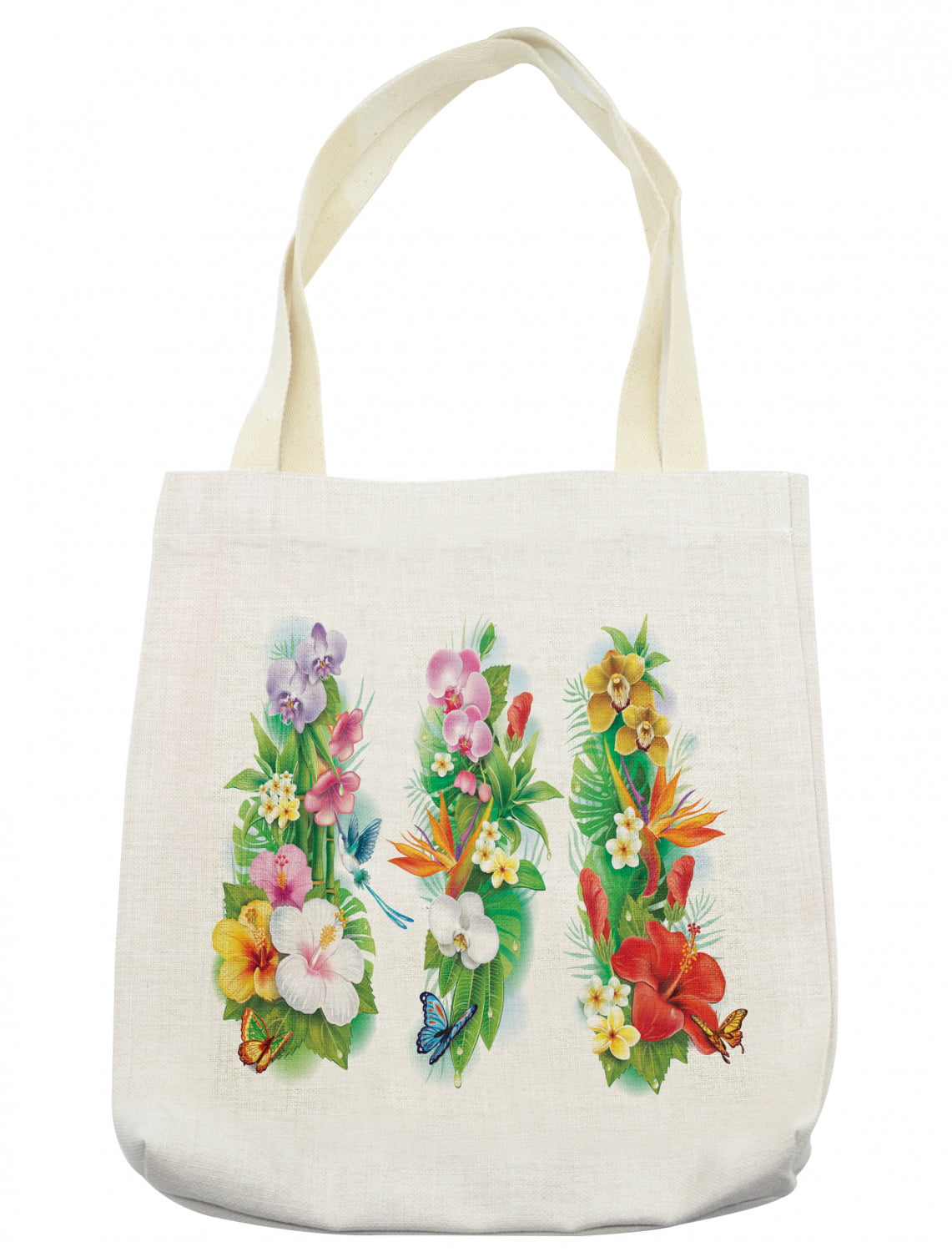Large Floral Flowers 16.5" X 16.5" Reusable Eco Shopping Tote Bags 