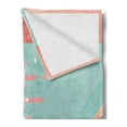 thumbnail image 2 of Graphic Beach Soft Flannel Fleece Throw Blanket, Abstract Underwater Cartoon Coral and Anchors, Cozy Plush for Indoor and Outdoor Use, 50" x 70", Coral Seafoam, by Ambesonne, 2 of 5